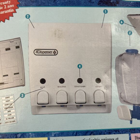 The Dispenser 4 Chamber Shower Organizer Soap Shampoo Conditioner Lotion READ - Picture 4 of 12